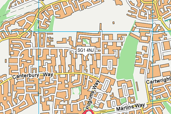 SG1 4NJ map - OS VectorMap District (Ordnance Survey)