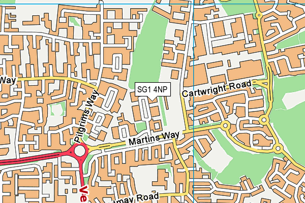 SG1 4NP map - OS VectorMap District (Ordnance Survey)