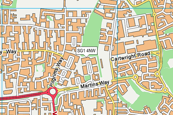 SG1 4NW map - OS VectorMap District (Ordnance Survey)