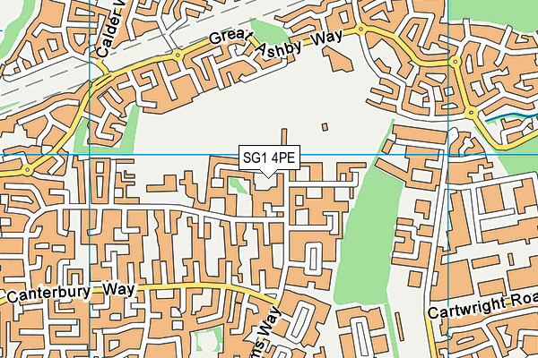 SG1 4PE map - OS VectorMap District (Ordnance Survey)