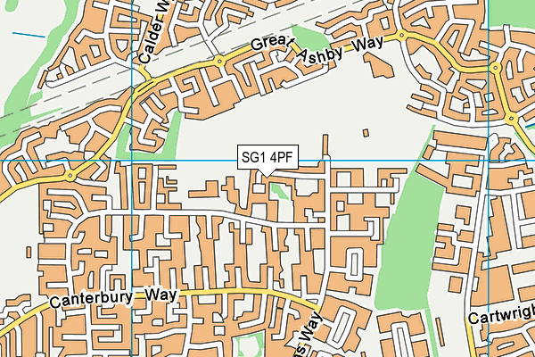 SG1 4PF map - OS VectorMap District (Ordnance Survey)