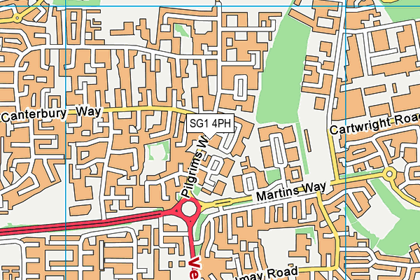 SG1 4PH map - OS VectorMap District (Ordnance Survey)