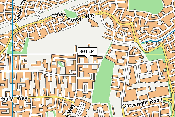 SG1 4PJ map - OS VectorMap District (Ordnance Survey)