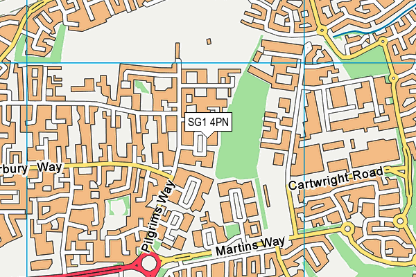 SG1 4PN map - OS VectorMap District (Ordnance Survey)