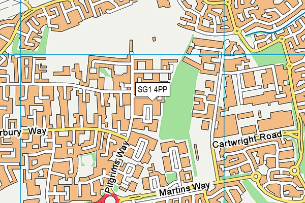 SG1 4PP map - OS VectorMap District (Ordnance Survey)