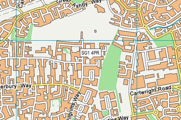SG1 4PR map - OS VectorMap District (Ordnance Survey)