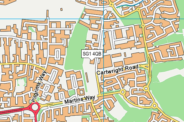 SG1 4QB map - OS VectorMap District (Ordnance Survey)