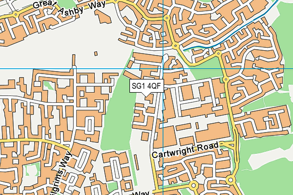 SG1 4QF map - OS VectorMap District (Ordnance Survey)