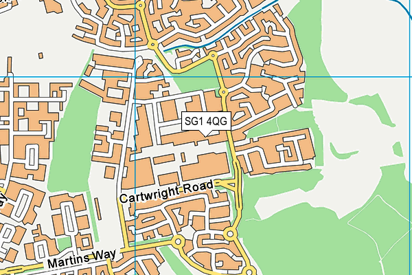 SG1 4QG map - OS VectorMap District (Ordnance Survey)