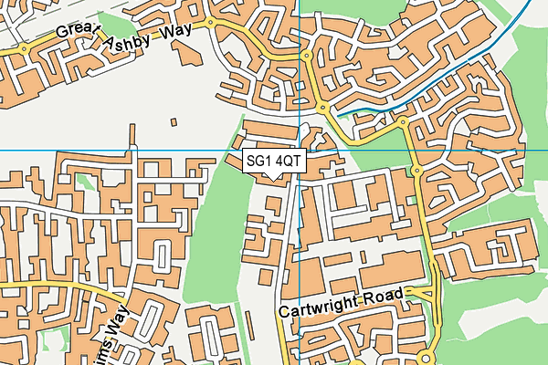 SG1 4QT map - OS VectorMap District (Ordnance Survey)