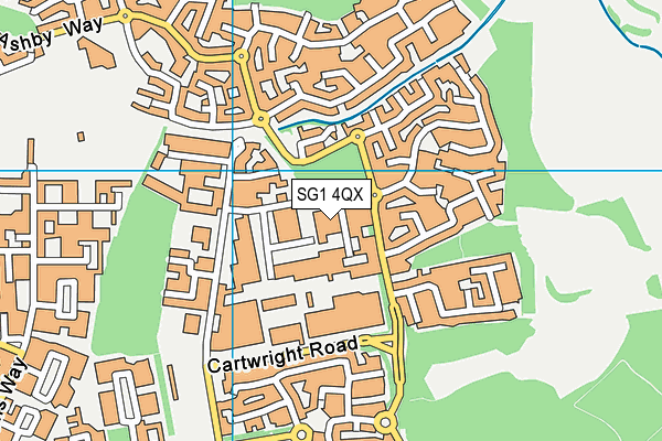 SG1 4QX map - OS VectorMap District (Ordnance Survey)