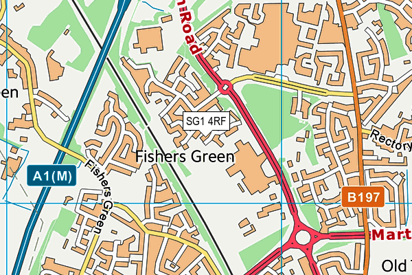 SG1 4RF map - OS VectorMap District (Ordnance Survey)