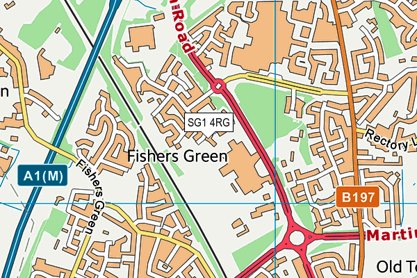 SG1 4RG map - OS VectorMap District (Ordnance Survey)