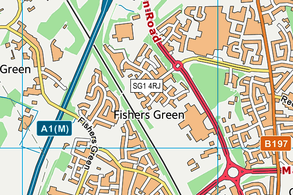 SG1 4RJ map - OS VectorMap District (Ordnance Survey)