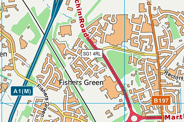 SG1 4RL map - OS VectorMap District (Ordnance Survey)