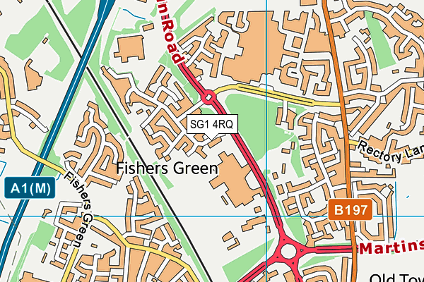 SG1 4RQ map - OS VectorMap District (Ordnance Survey)