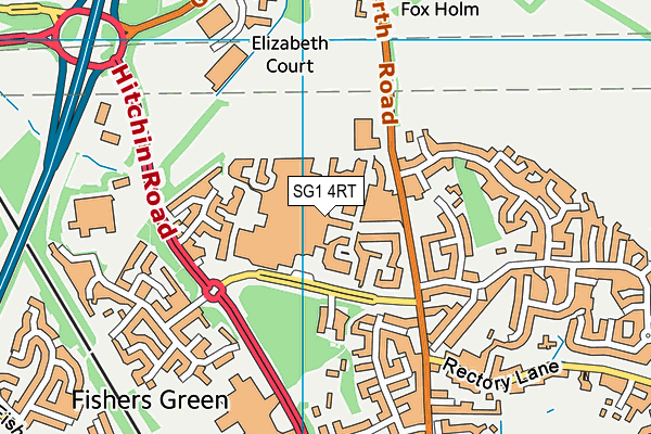 SG1 4RT map - OS VectorMap District (Ordnance Survey)