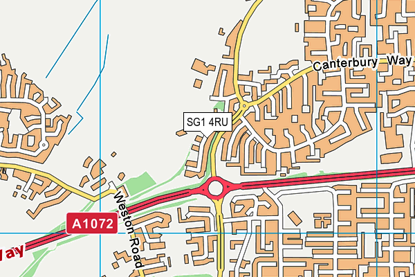SG1 4RU map - OS VectorMap District (Ordnance Survey)