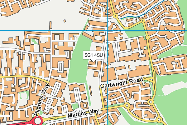 SG1 4SU map - OS VectorMap District (Ordnance Survey)
