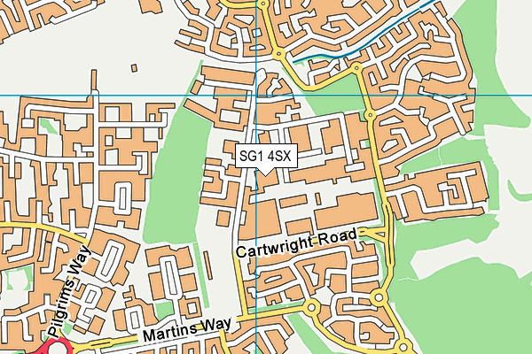 SG1 4SX map - OS VectorMap District (Ordnance Survey)