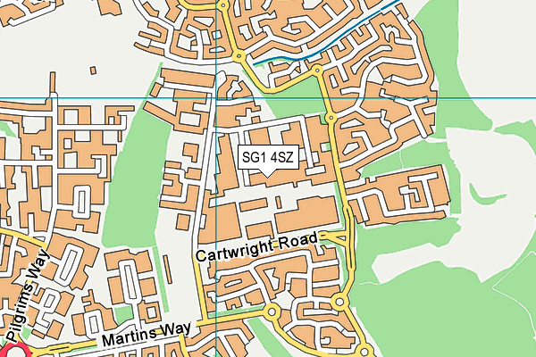 SG1 4SZ map - OS VectorMap District (Ordnance Survey)