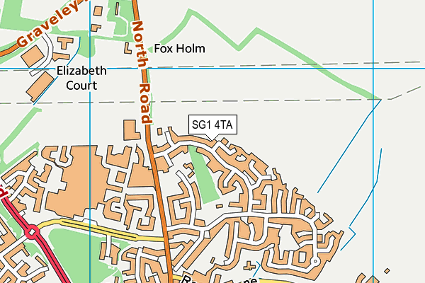 SG1 4TA map - OS VectorMap District (Ordnance Survey)