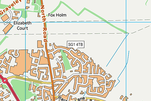 SG1 4TB map - OS VectorMap District (Ordnance Survey)