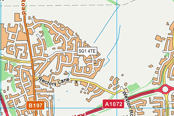SG1 4TE map - OS VectorMap District (Ordnance Survey)