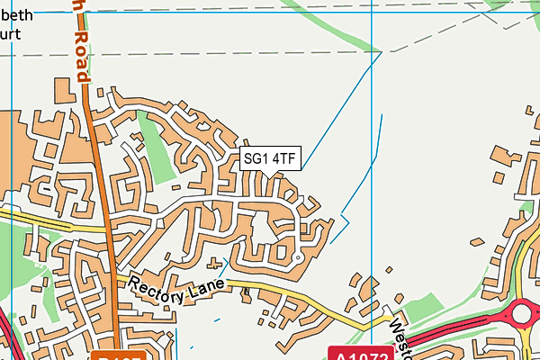 SG1 4TF map - OS VectorMap District (Ordnance Survey)