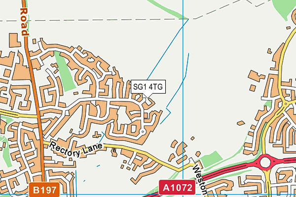 SG1 4TG map - OS VectorMap District (Ordnance Survey)