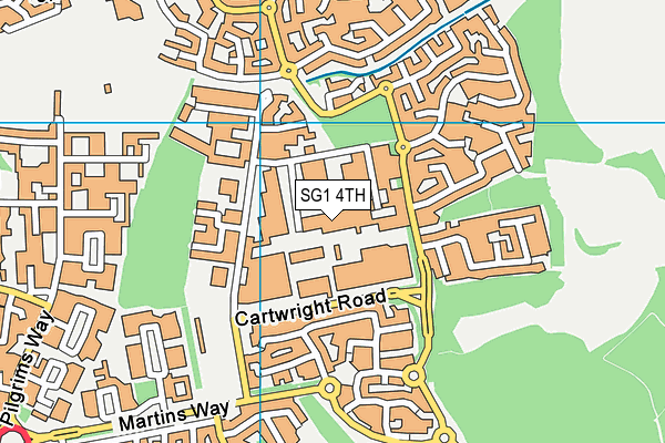 SG1 4TH map - OS VectorMap District (Ordnance Survey)