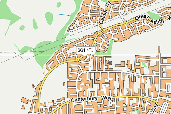 SG1 4TJ map - OS VectorMap District (Ordnance Survey)