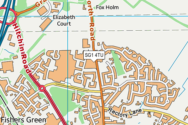 SG1 4TU map - OS VectorMap District (Ordnance Survey)