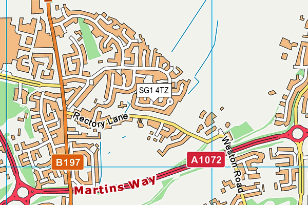 SG1 4TZ map - OS VectorMap District (Ordnance Survey)