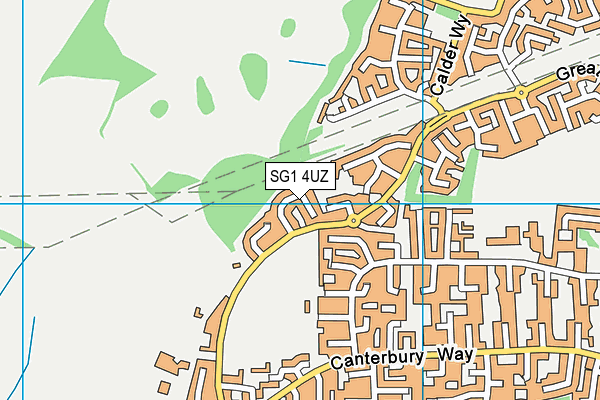 SG1 4UZ map - OS VectorMap District (Ordnance Survey)