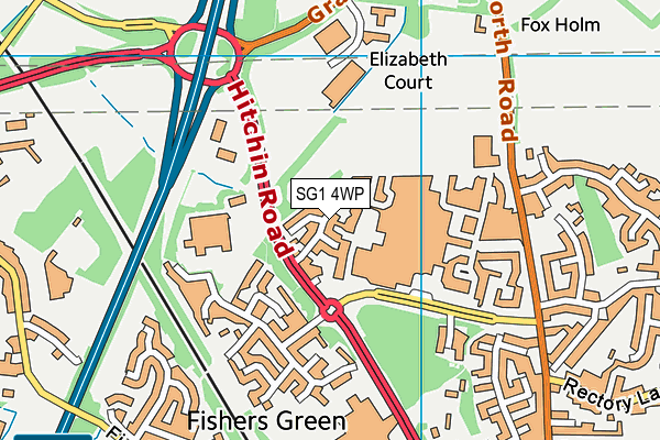 SG1 4WP map - OS VectorMap District (Ordnance Survey)