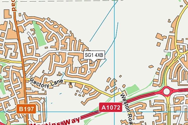 SG1 4XB map - OS VectorMap District (Ordnance Survey)