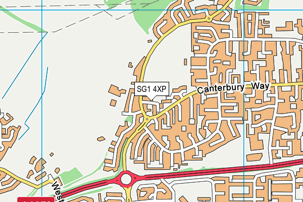 SG1 4XP map - OS VectorMap District (Ordnance Survey)