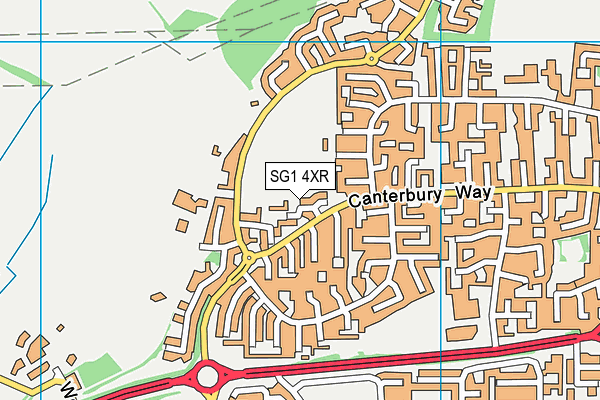 SG1 4XR map - OS VectorMap District (Ordnance Survey)