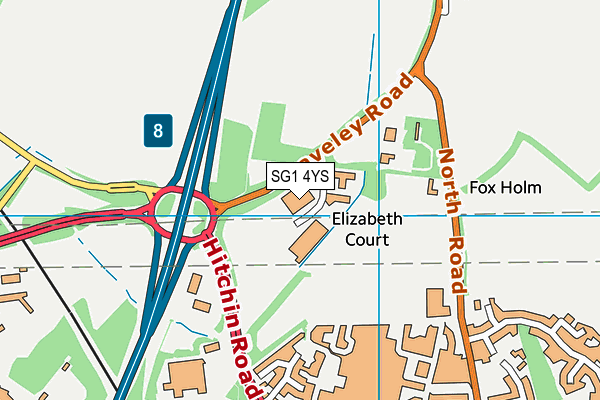 SG1 4YS map - OS VectorMap District (Ordnance Survey)