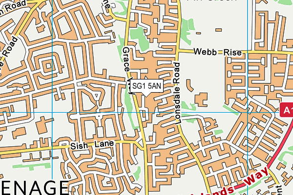 SG1 5AN map - OS VectorMap District (Ordnance Survey)