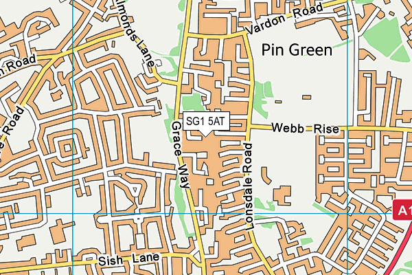 SG1 5AT map - OS VectorMap District (Ordnance Survey)