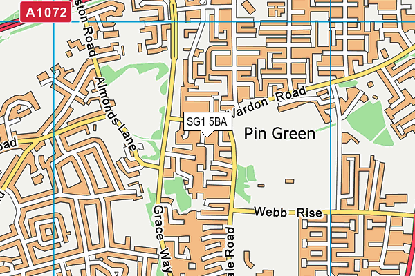 SG1 5BA map - OS VectorMap District (Ordnance Survey)