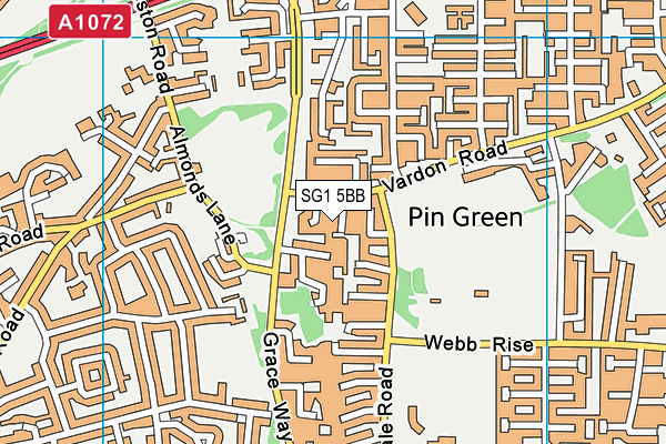 SG1 5BB map - OS VectorMap District (Ordnance Survey)