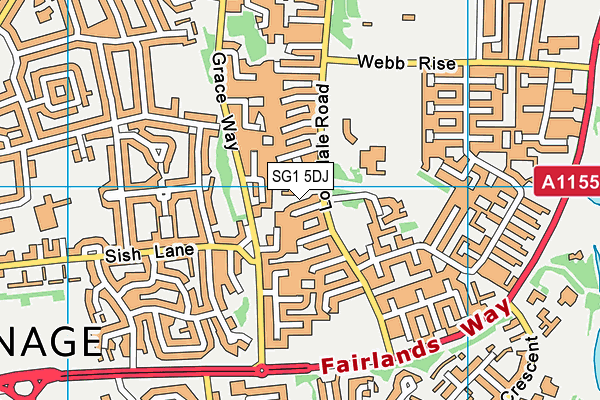 SG1 5DJ map - OS VectorMap District (Ordnance Survey)