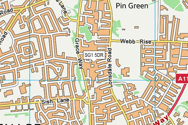 SG1 5DR map - OS VectorMap District (Ordnance Survey)