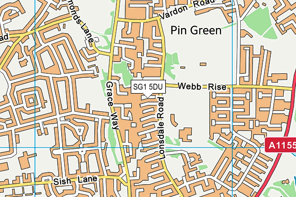 SG1 5DU map - OS VectorMap District (Ordnance Survey)