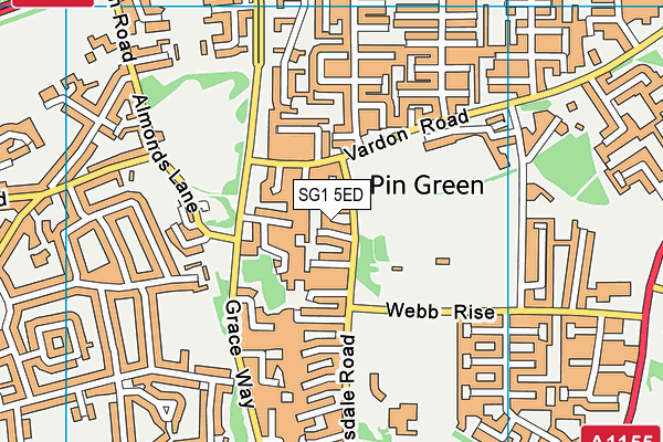 SG1 5ED map - OS VectorMap District (Ordnance Survey)