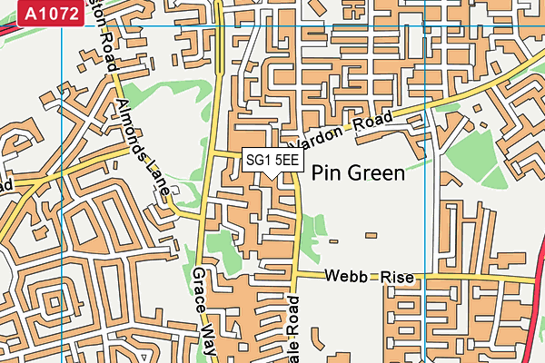 SG1 5EE map - OS VectorMap District (Ordnance Survey)