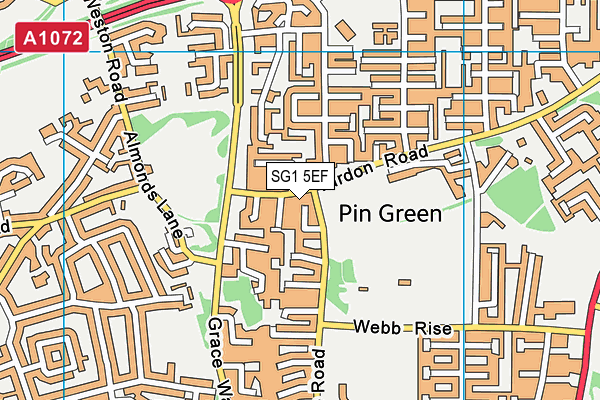 SG1 5EF map - OS VectorMap District (Ordnance Survey)